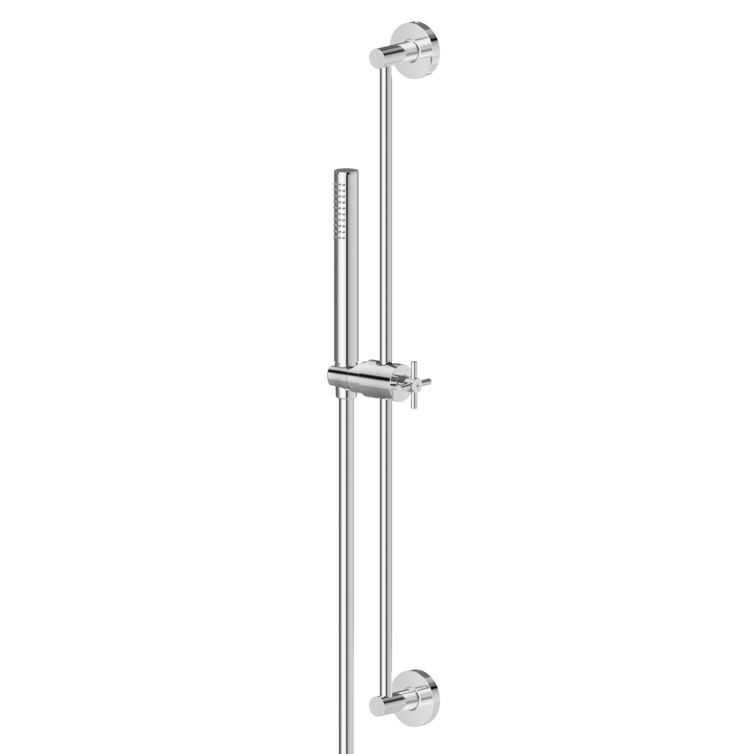 Asta saliscendi completa di doccia in ottone e flessibile L=150 cm. - finitura Cromo