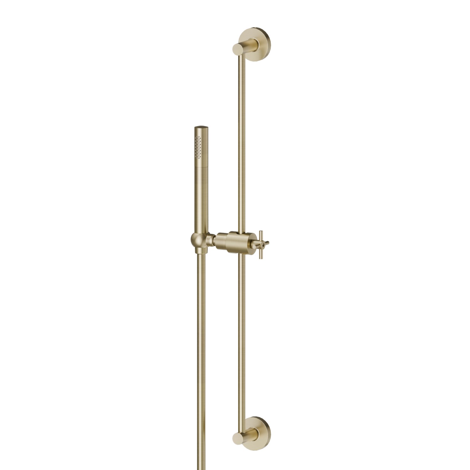 Brausestange komplett mit Handbrause aus Messing und flexiblem Schlauch L=150 cm - oberfläche PVD  Pale Gold gebürstet