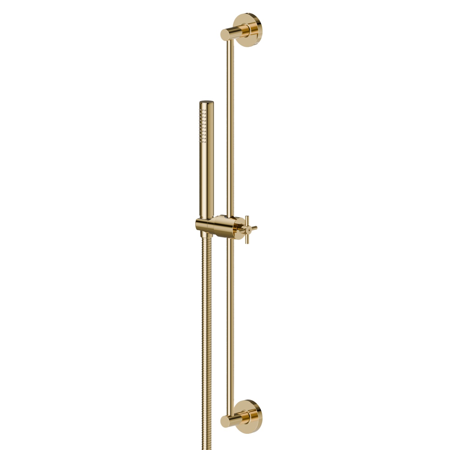 Complete shower set, with brass hand shower, L=150 cm flexible - finish PVD Glossy Gold