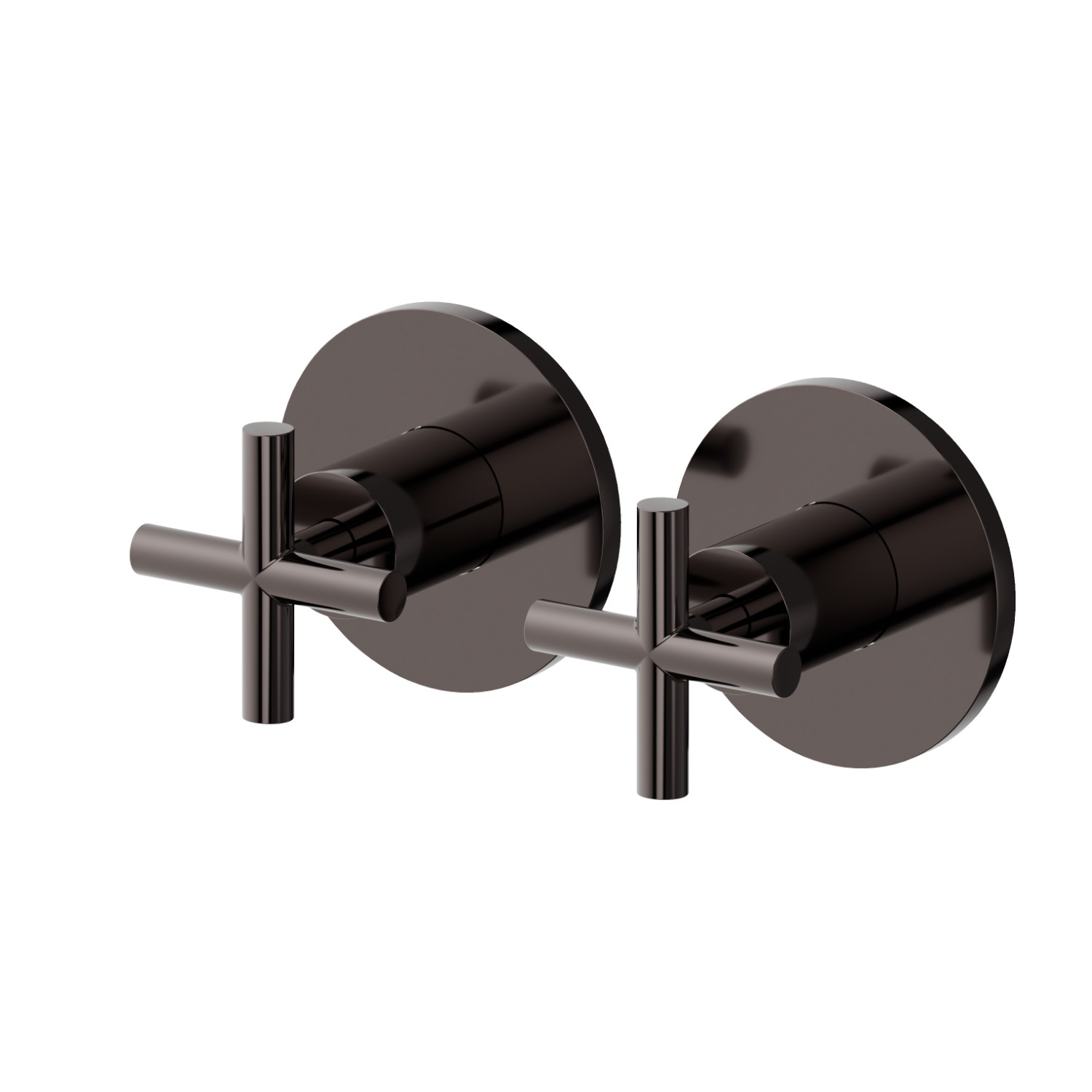 Mélangeur de douche à encastrer avec entrées et sorties de 1/2” - finition PVD Gun Metal
