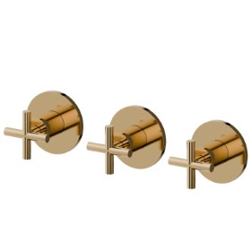 Complete concealed shower group, diverter with 2 ways out, with 1/2” connections - finish PVD Glossy Gold