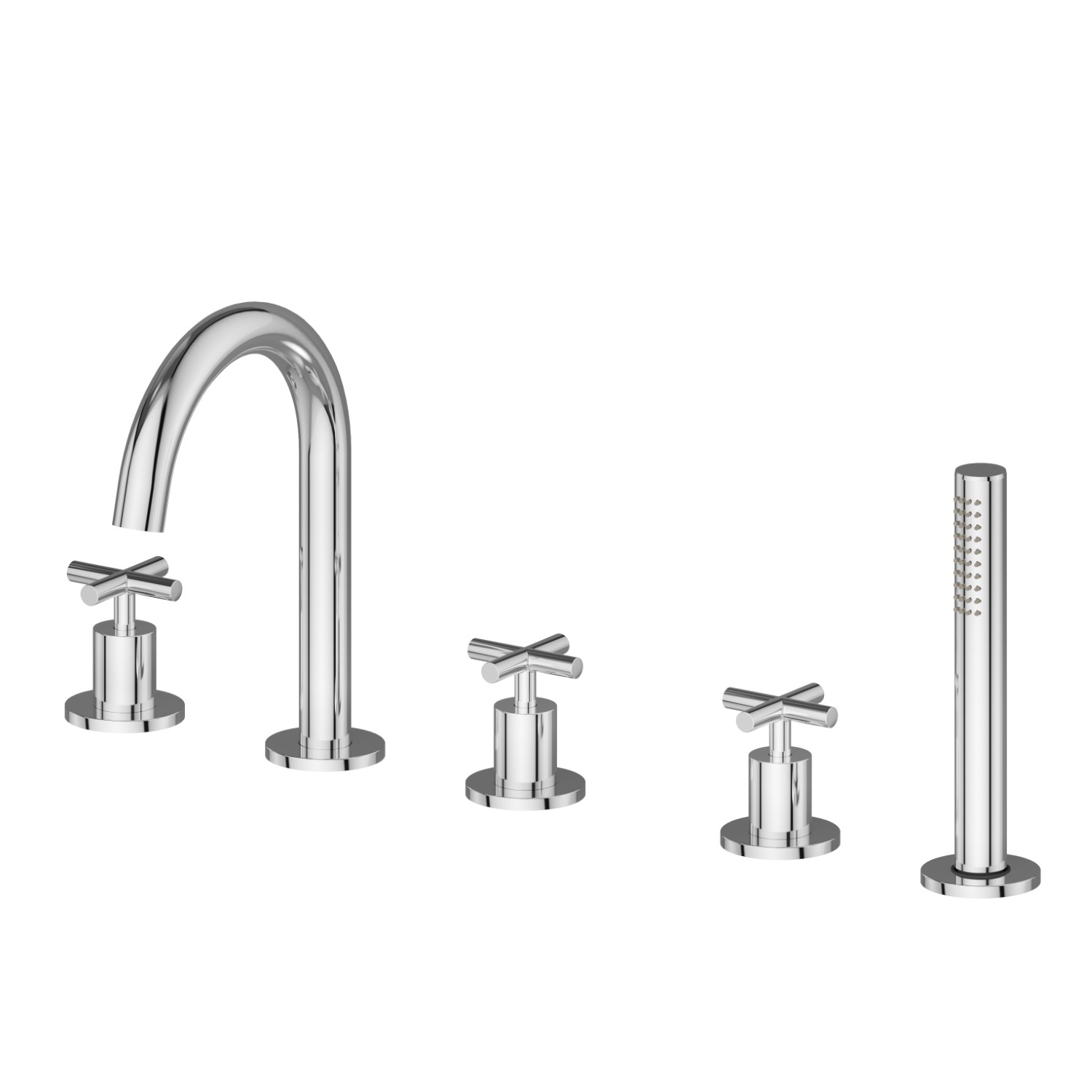 Mitigeur 5 trous bord de baignoir - finition Chrome