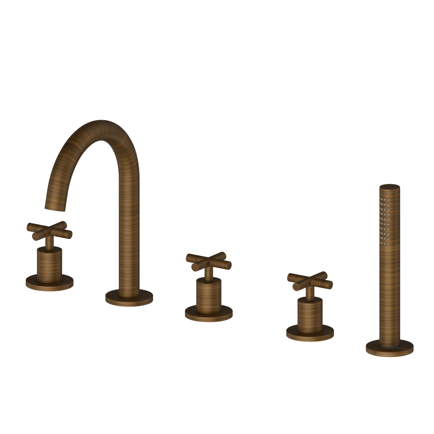 Mitigeur 5 trous bord de baignoir - finition Groove Bronze