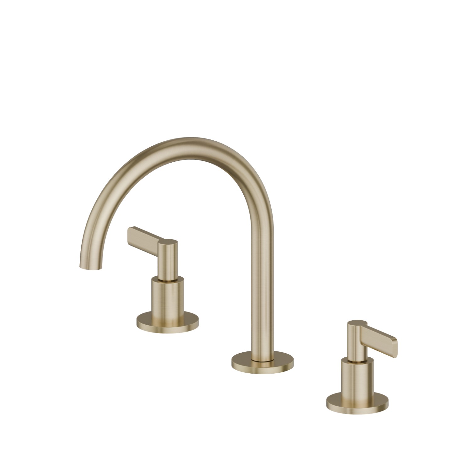 3-Loch-Waschtischarmatur. 1/2” flacher Anschluss - oberfläche PVD  Pale Gold gebürstet