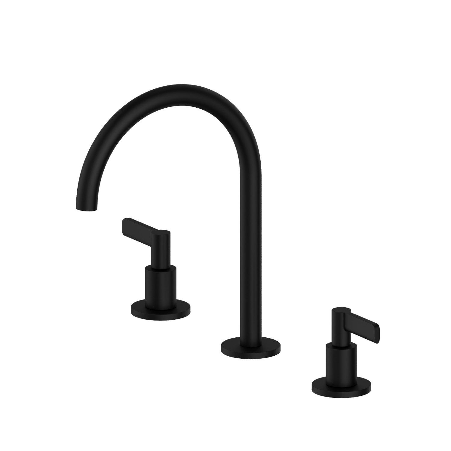 Mélangeur 3 trous de lavabo. Têtes céramique 1/2” - finition Matt Black