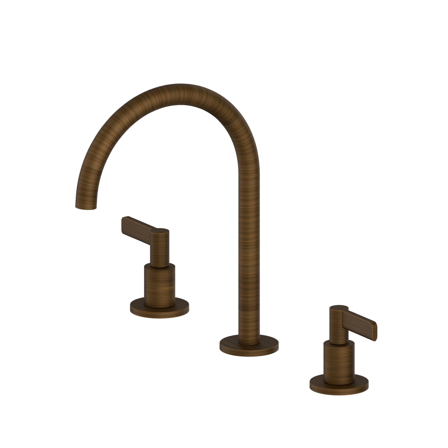 Gruppo lavabo 3 fori. Attacco piantana da 1/2” - finitura Groove Bronze