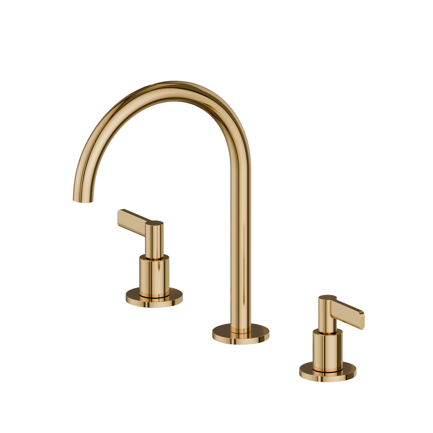 Gruppo lavabo 3 fori. Attacco piantana da 1/2” - finitura PVD Glossy Gold