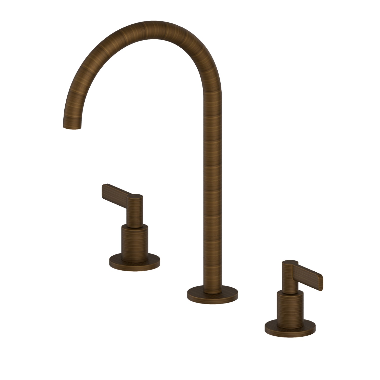 3-hole basin group. 1/2” T piece - finish Groove Bronze