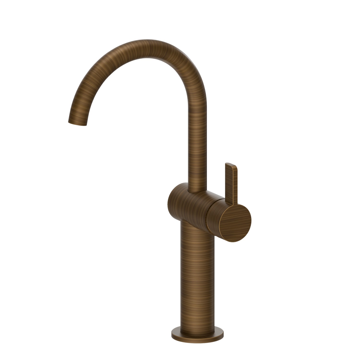 Mitigeur lavabo, pour vasque à poser. Version haute - finition Groove Bronze