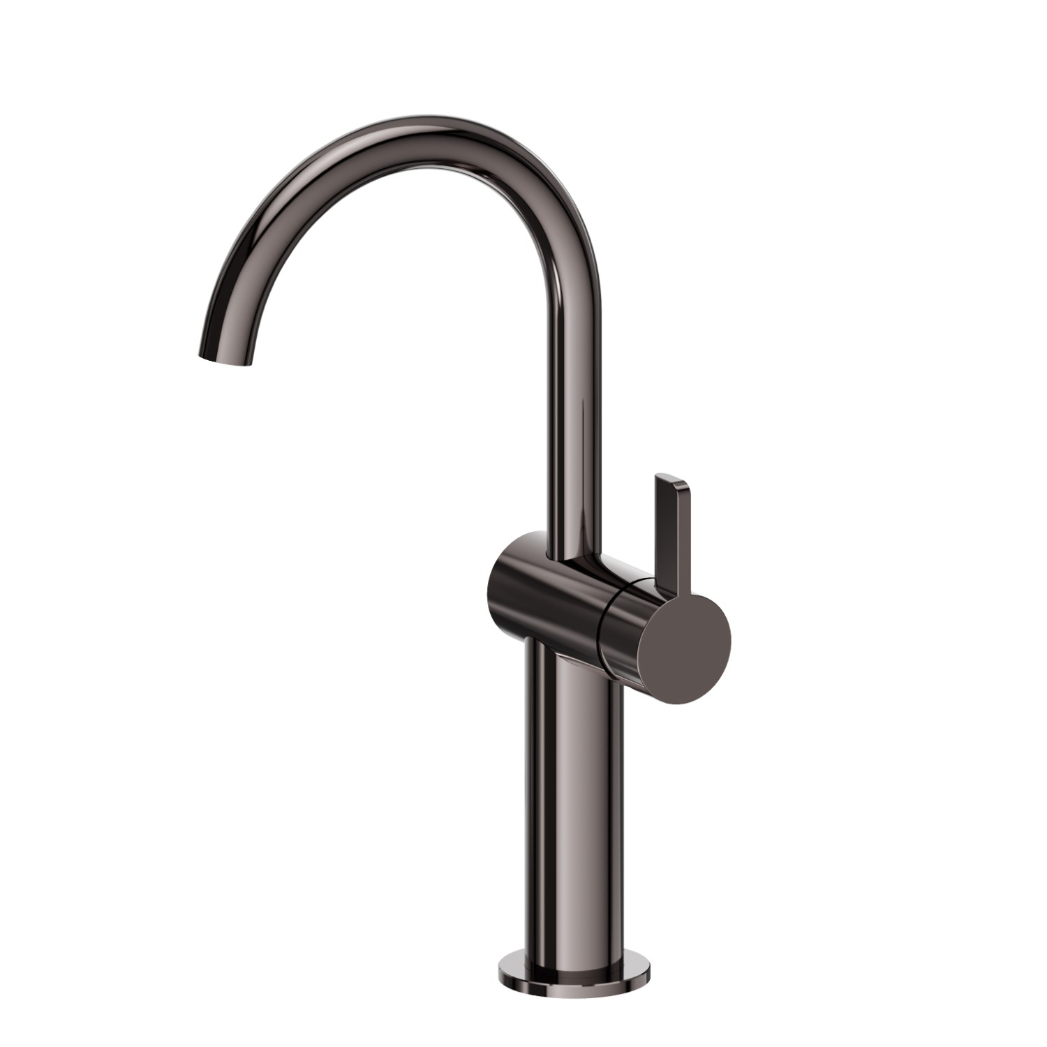 Miscelatore monocomando versione alta, per lavabo da appoggio - finitura PVD Gun Metal