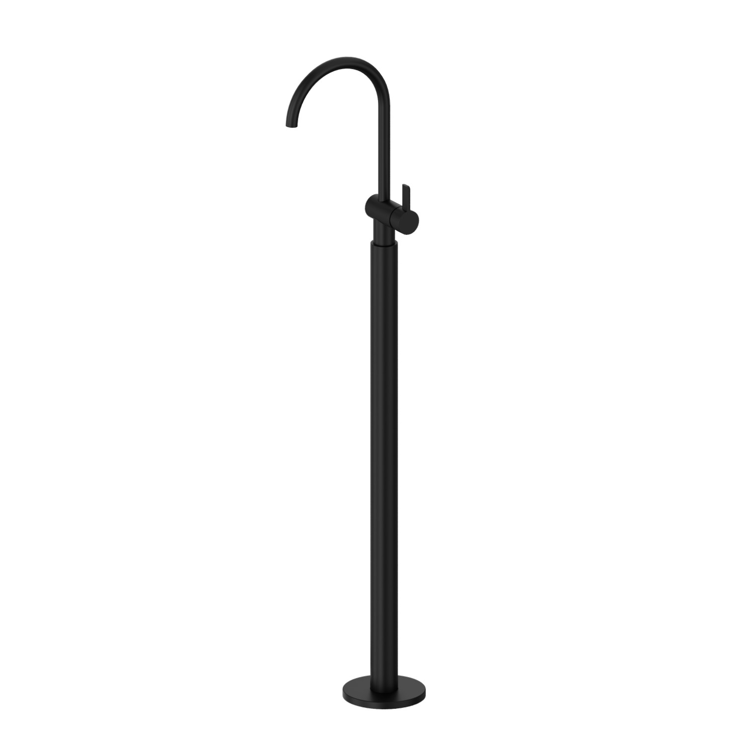 Single lever basin mixer with floor pillar union - finish Matt Black