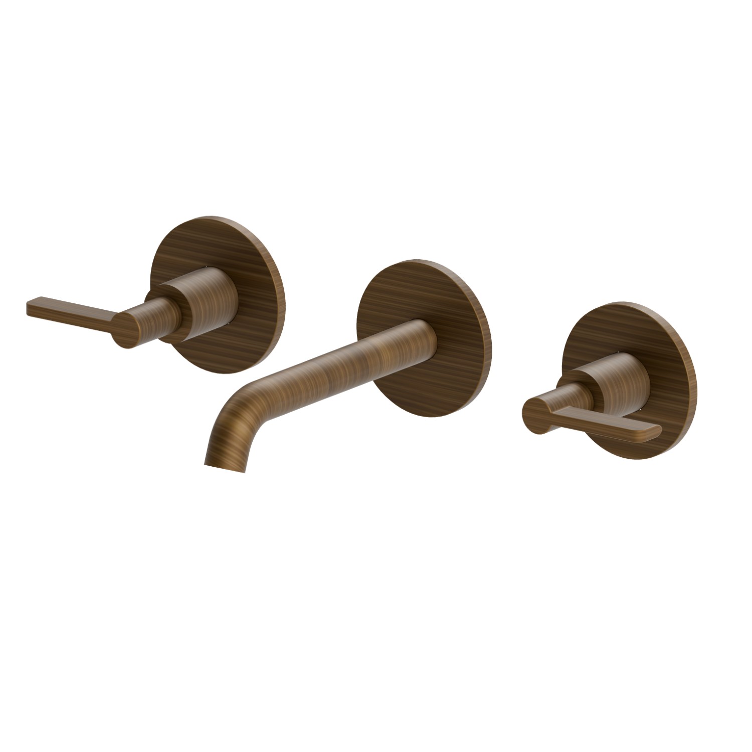 3-hole wall-mounted washbasin group - finish Groove Bronze