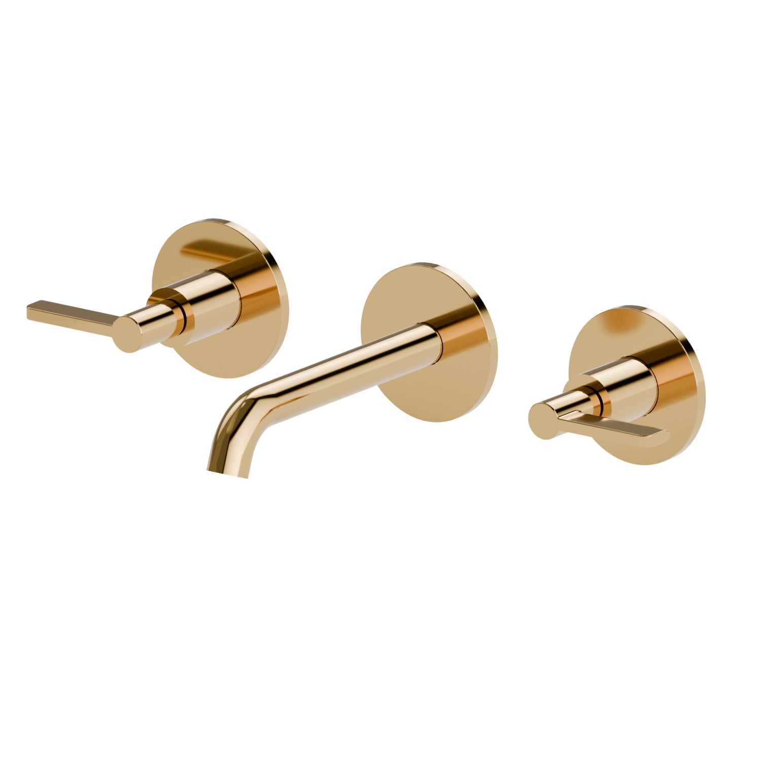 3-hole wall-mounted washbasin group - finish PVD Glossy Gold