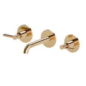 3-hole wall-mounted washbasin group - finish PVD Glossy Gold