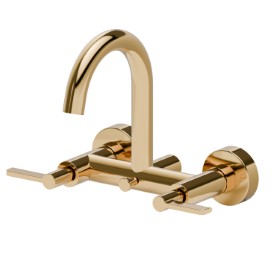 Complete bath group with automatic diverter bath/shower set - finish PVD Glossy Gold