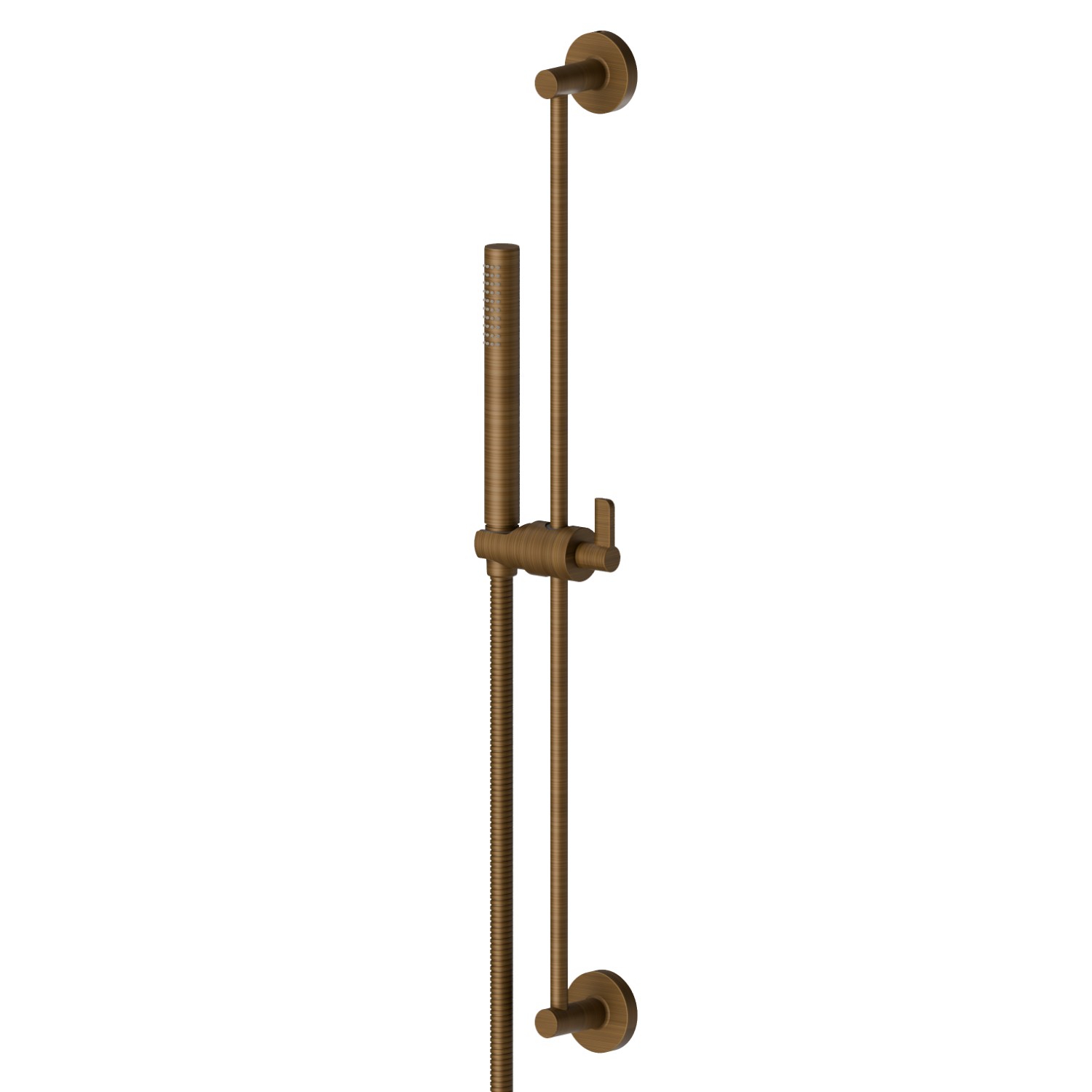 Asta saliscendi completa di doccia in ottone e flessibile L=150 cm. - finitura Groove Bronze