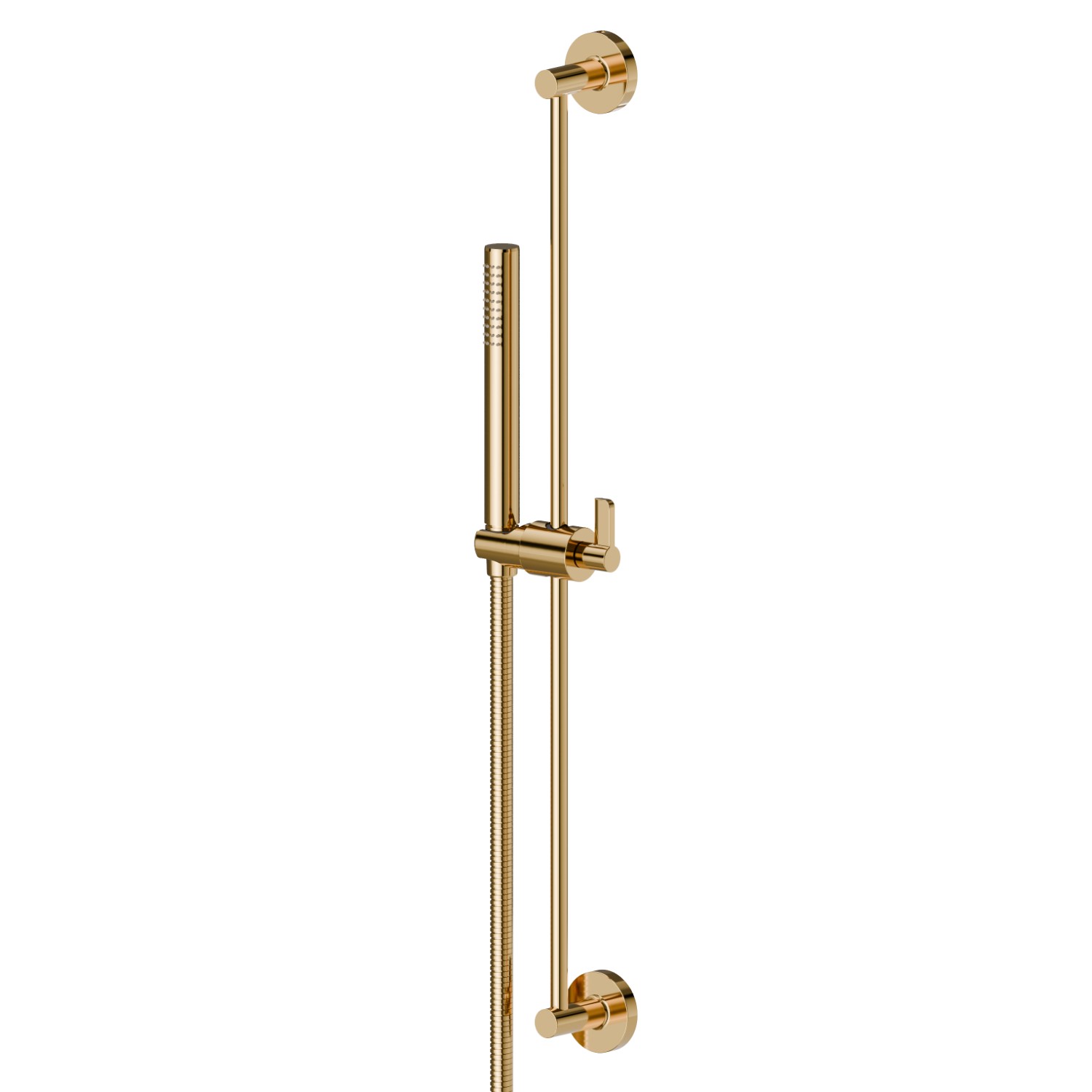 Complete shower set, with brass hand shower, L=150 cm flexible - finish PVD Glossy Gold