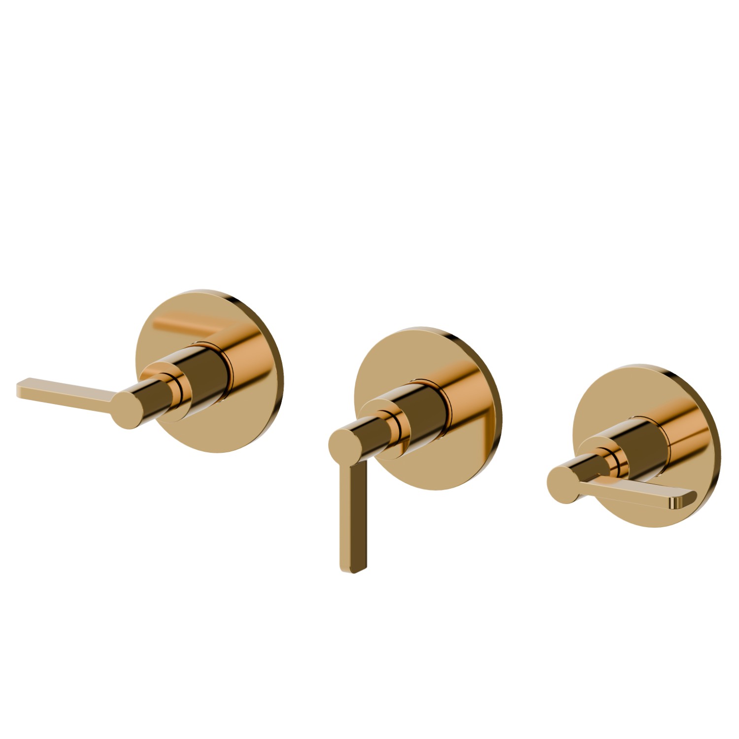 Complete concealed shower group, diverter with 2 ways out, with 1/2” connections - finish PVD Glossy Gold