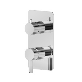 Miscelatore monocomando ad incasso con deviatore meccanico a 2 uscite, ingressi ed uscite da 1/2”. Parte esterna - finitura Cromo
