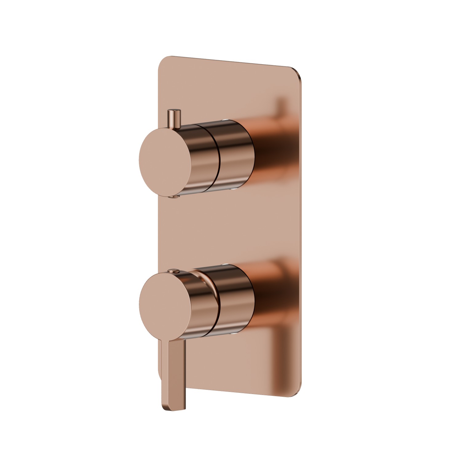 Single lever concealed mixer with 2 ways out mechanical diverter, 1/2” connections. External part - finish PVD Copper Bronze