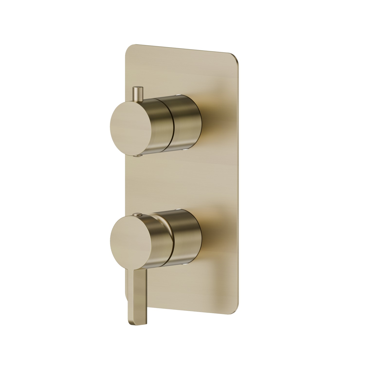 Miscelatore monocomando ad incasso con deviatore meccanico a 2 uscite, ingressi ed uscite da 1/2”. Parte esterna - finitura PVD Brushed Pale Gold