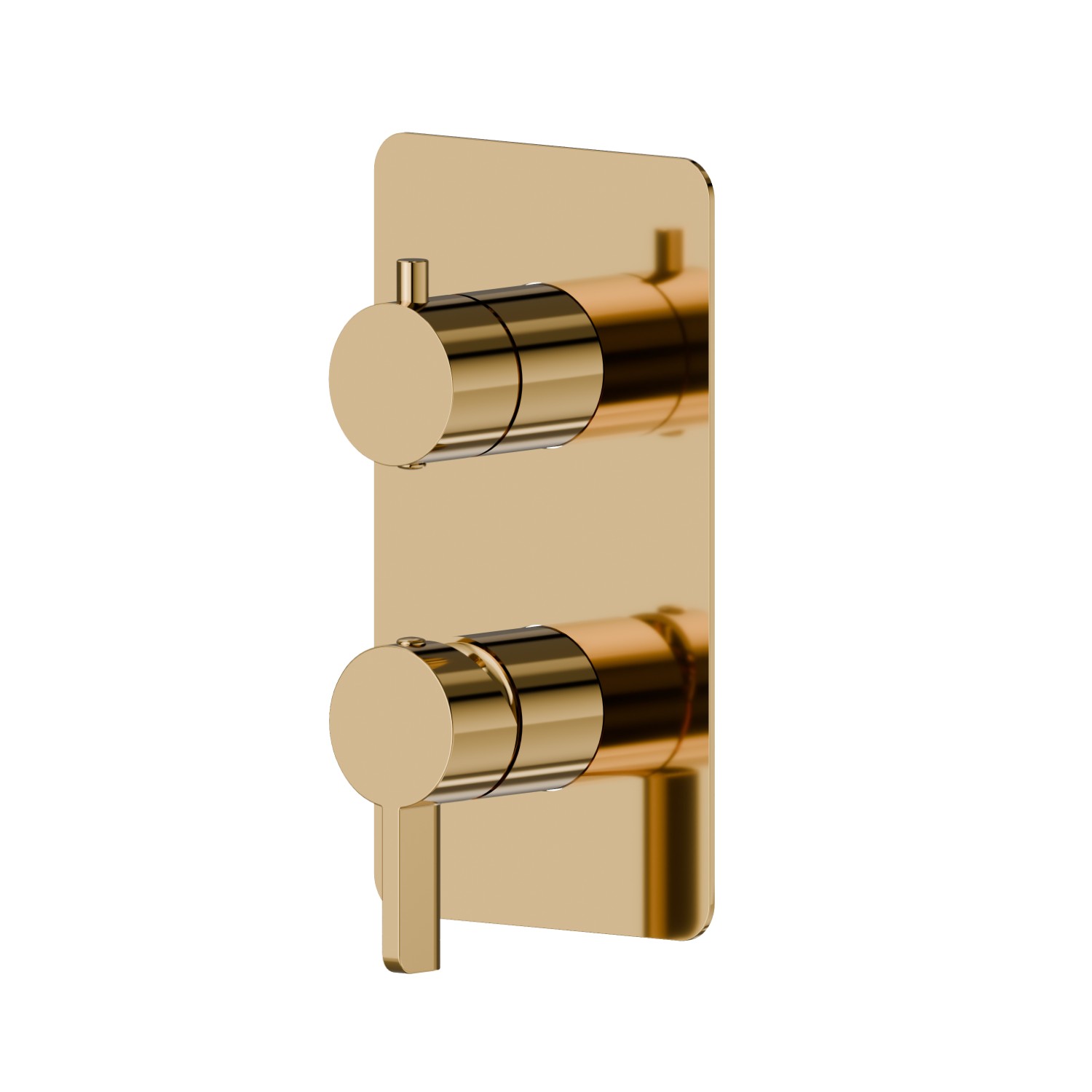Single lever concealed mixer with 2 ways out mechanical diverter, 1/2” connections. External part - finish PVD Glossy Gold