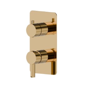 Single lever concealed mixer with 2 ways out mechanical diverter, 1/2” connections. External part - finish PVD Glossy Gold