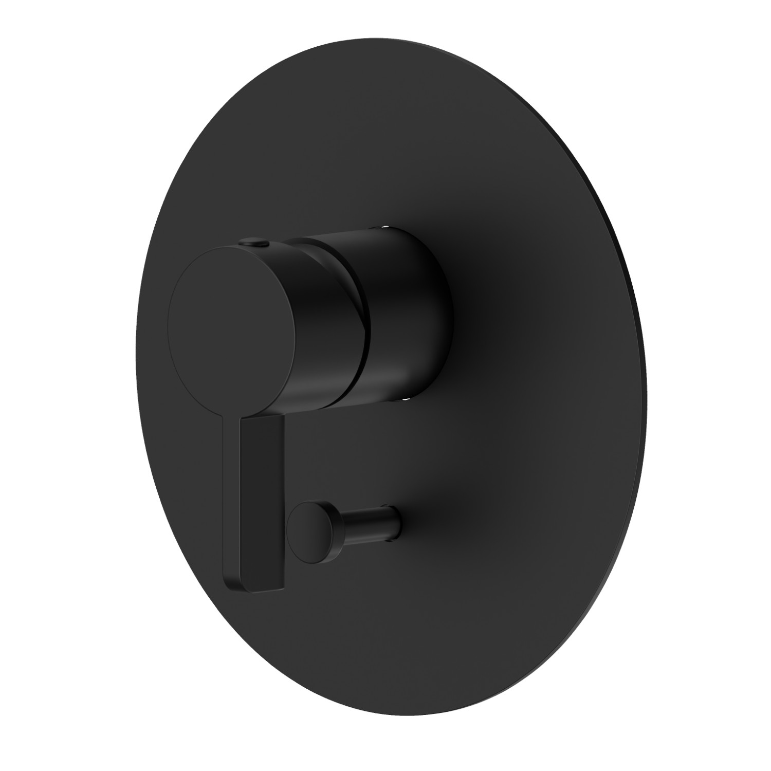 Mitigeur encastré 2 sorties avec inverseur automatique (entrées et sorties de 1/2”). Façade murale. Ø160 - finition Matt Black