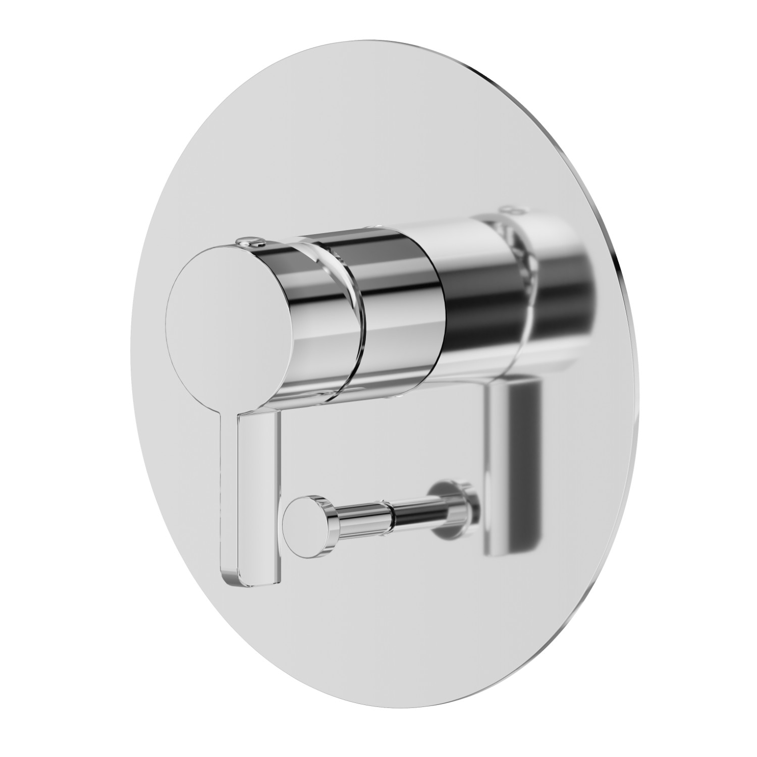 Single lever concealed mixer with 2 ways out automatic diverter, 1/2” connections. External part. Ø160 - finish Chrome