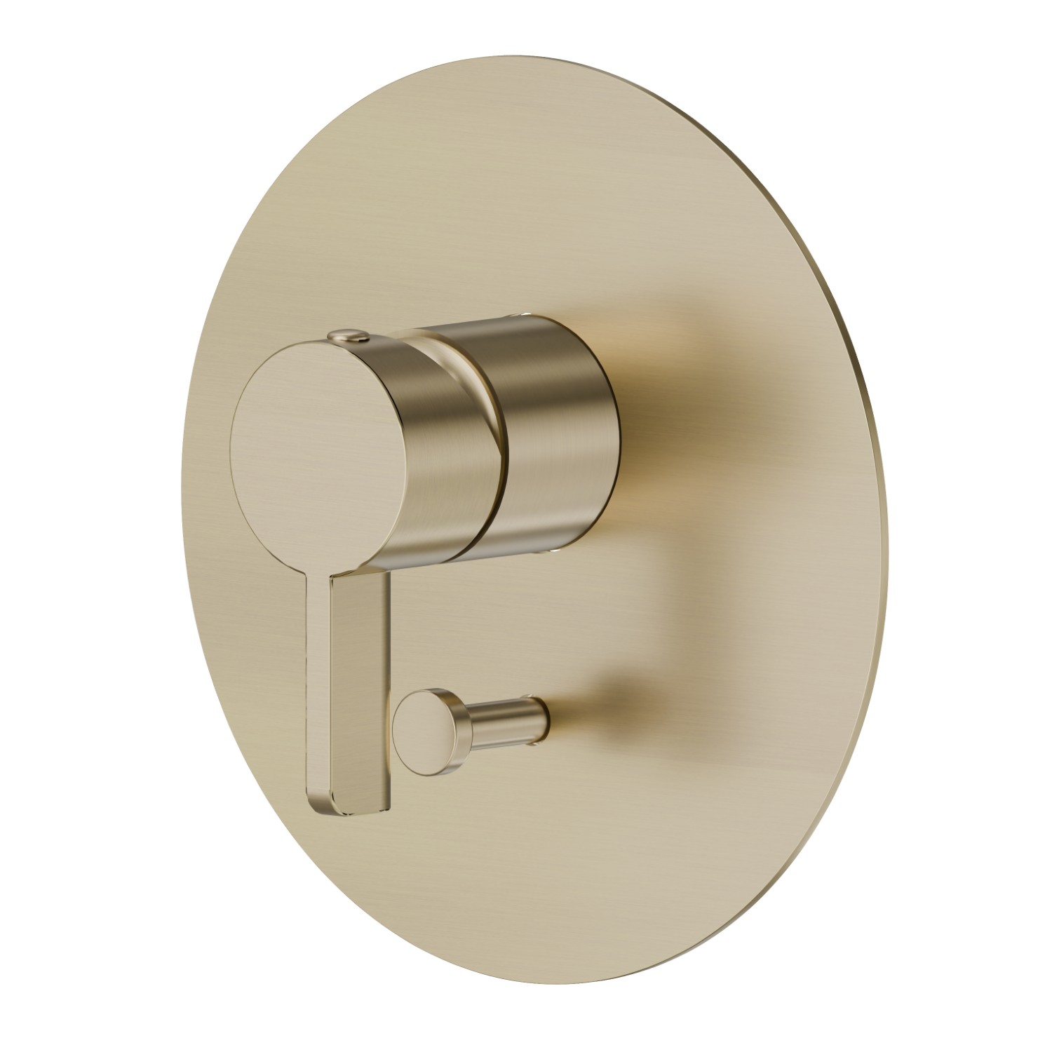 Mitigeur encastré 2 sorties avec inverseur automatique (entrées et sorties de 1/2”). Façade murale. Ø160 - finition PVD Brushed Pale Gold