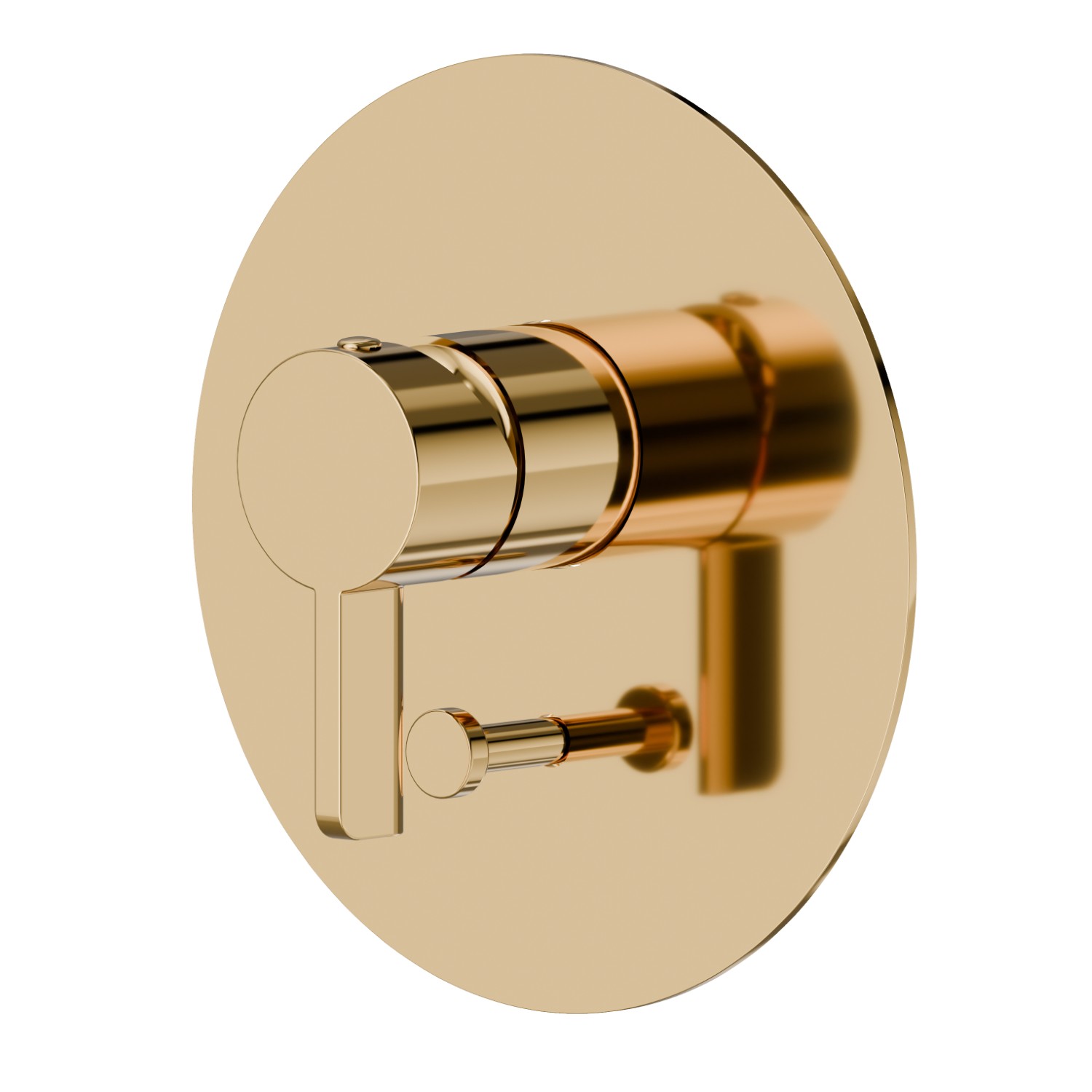 Single lever concealed mixer with 2 ways out automatic diverter, 1/2” connections. External part. Ø160 - finish PVD Glossy Gold