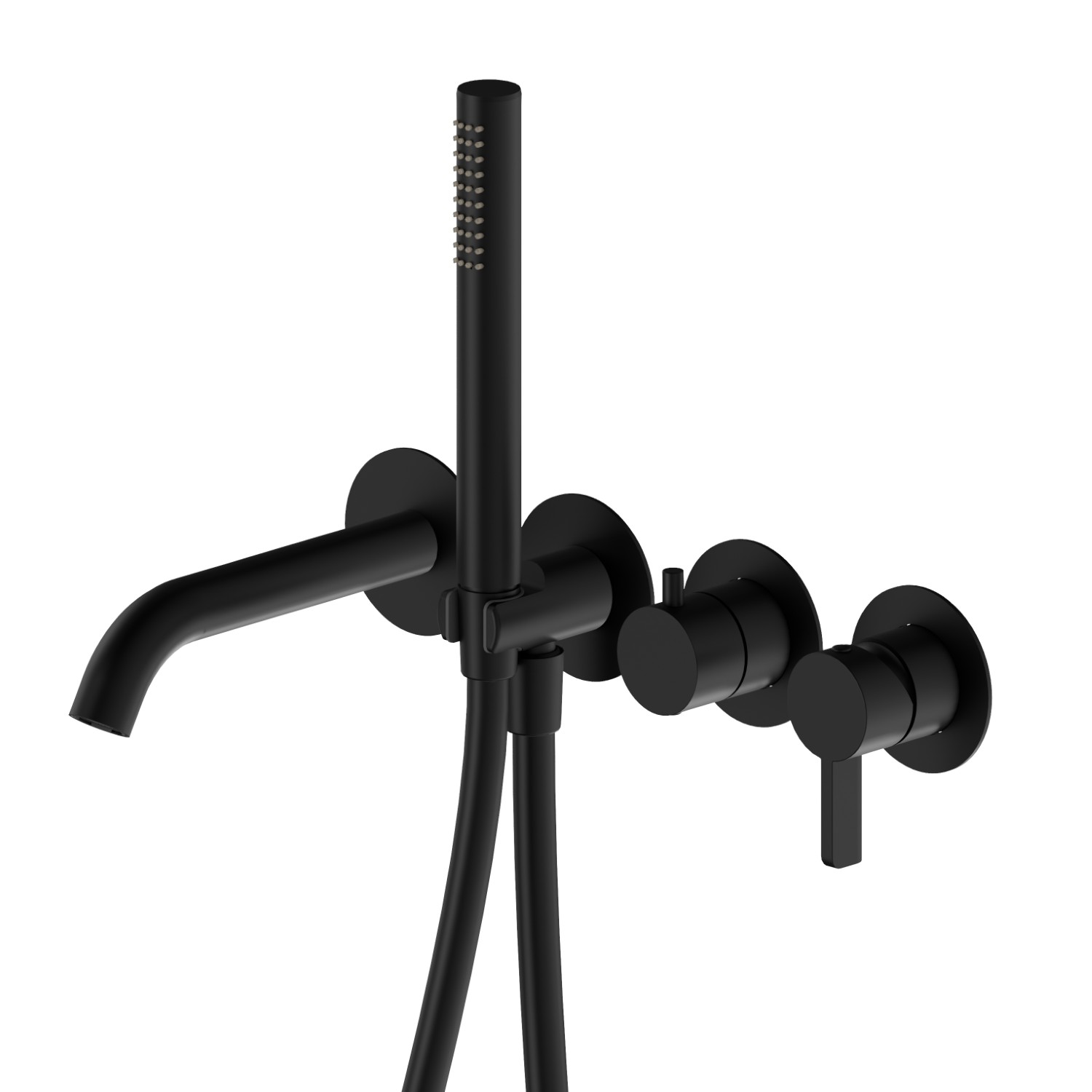 Groupe de baignoire mural. Ø70 - finition Matt Black