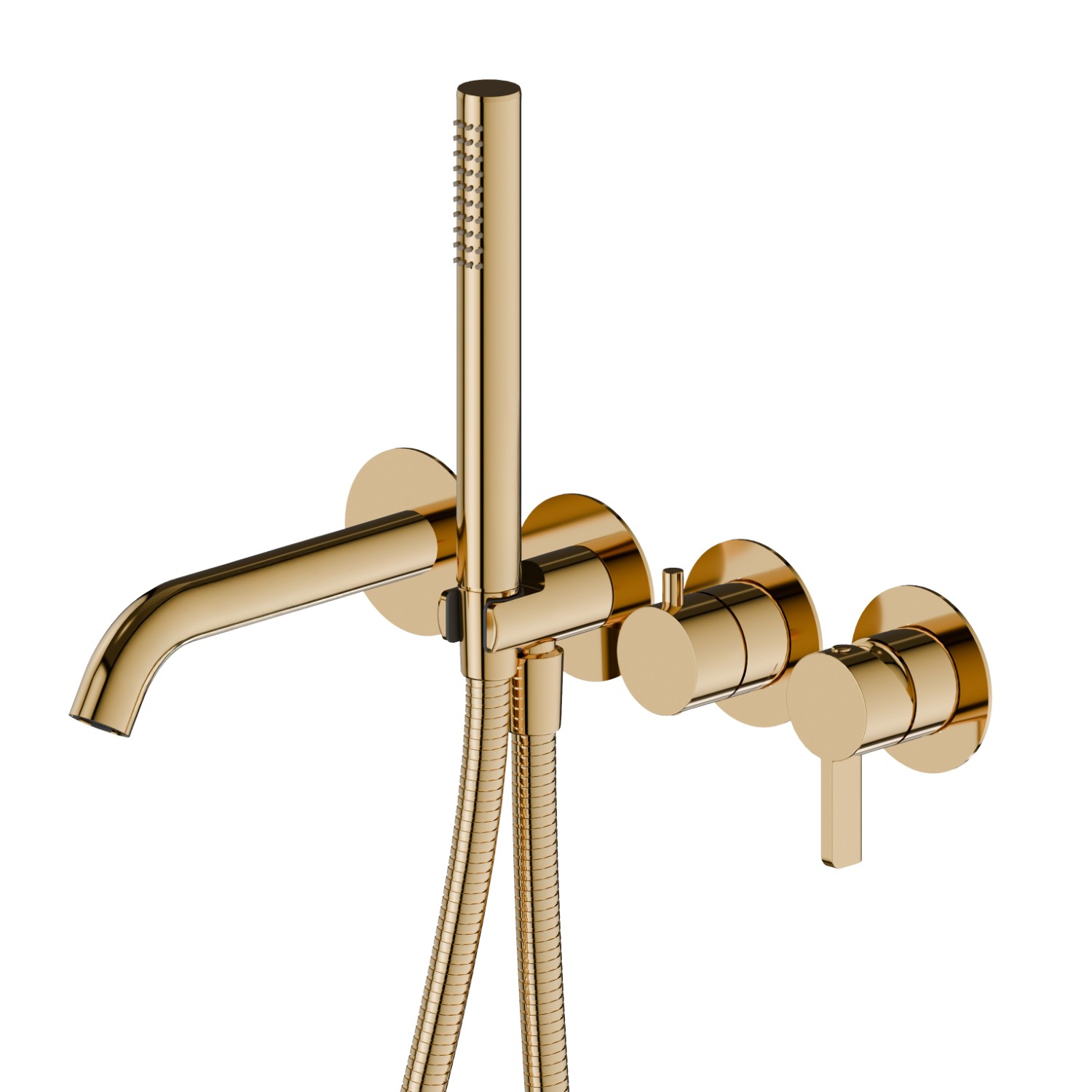 Gruppo vasca a parete. Ø70 - finitura PVD Glossy Gold
