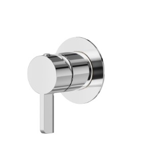 Single lever concealed mixer, to combine with a 3 ways out concealed diverter without stop. Ø70.  External part - finish Chrome