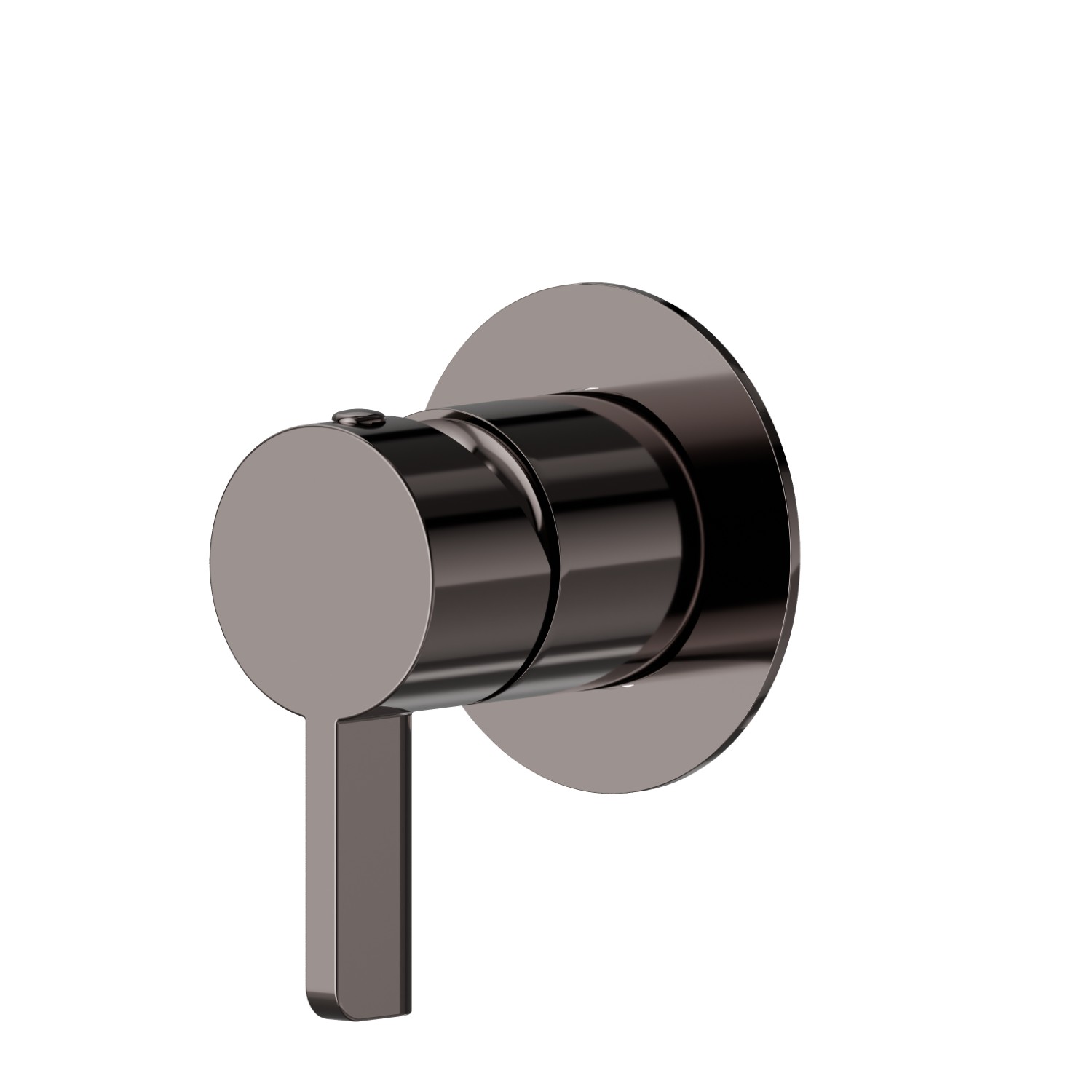Miscelatore monocomando ad incasso ad una uscita, ingressi ed uscite da 1/2”. Ø70. Parte sterna - finitura PVD Gun Metal