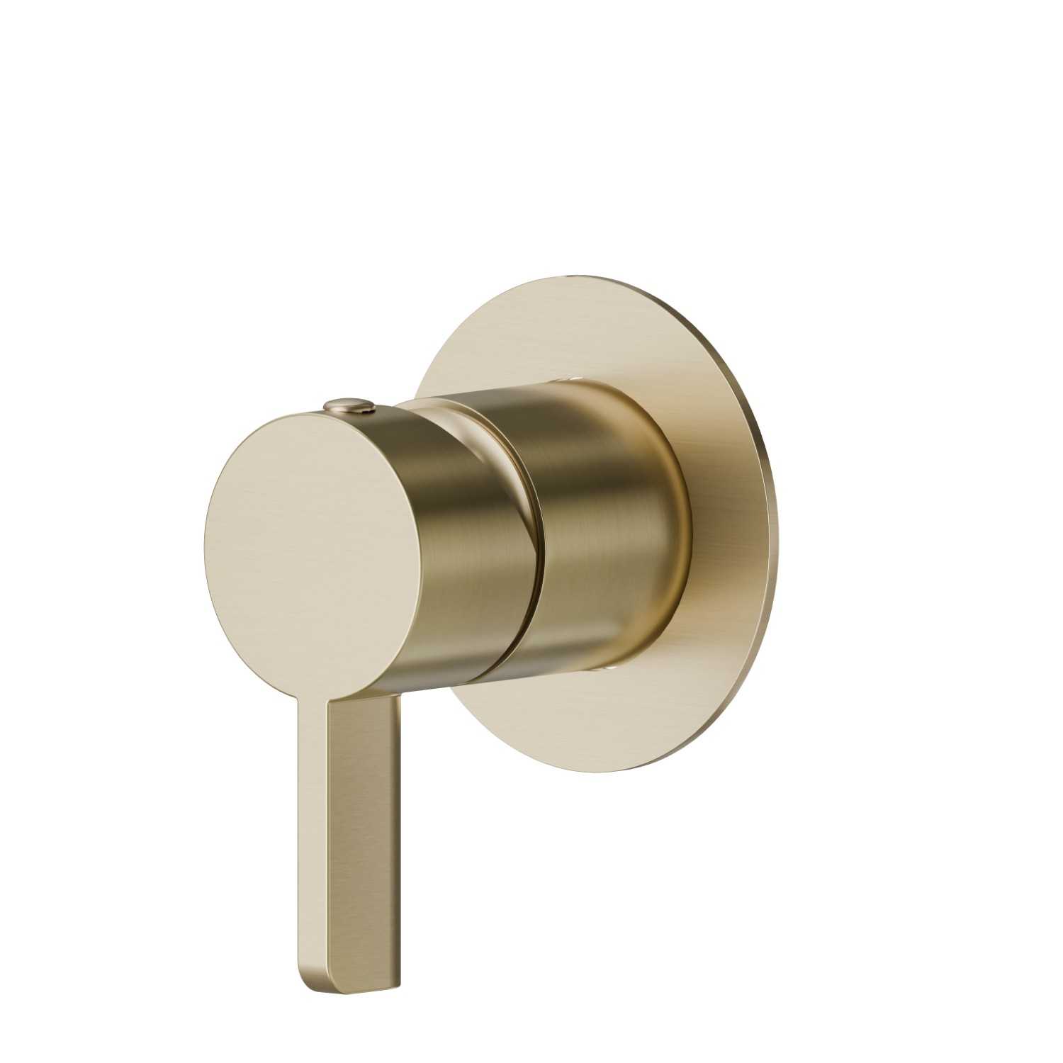 Mitigeur mécanique à encastrer, à utiliser avec un inverseur 3 sorties sans arrêts. Ø70. Parte exterior - finition PVD Brushed Pale Gold