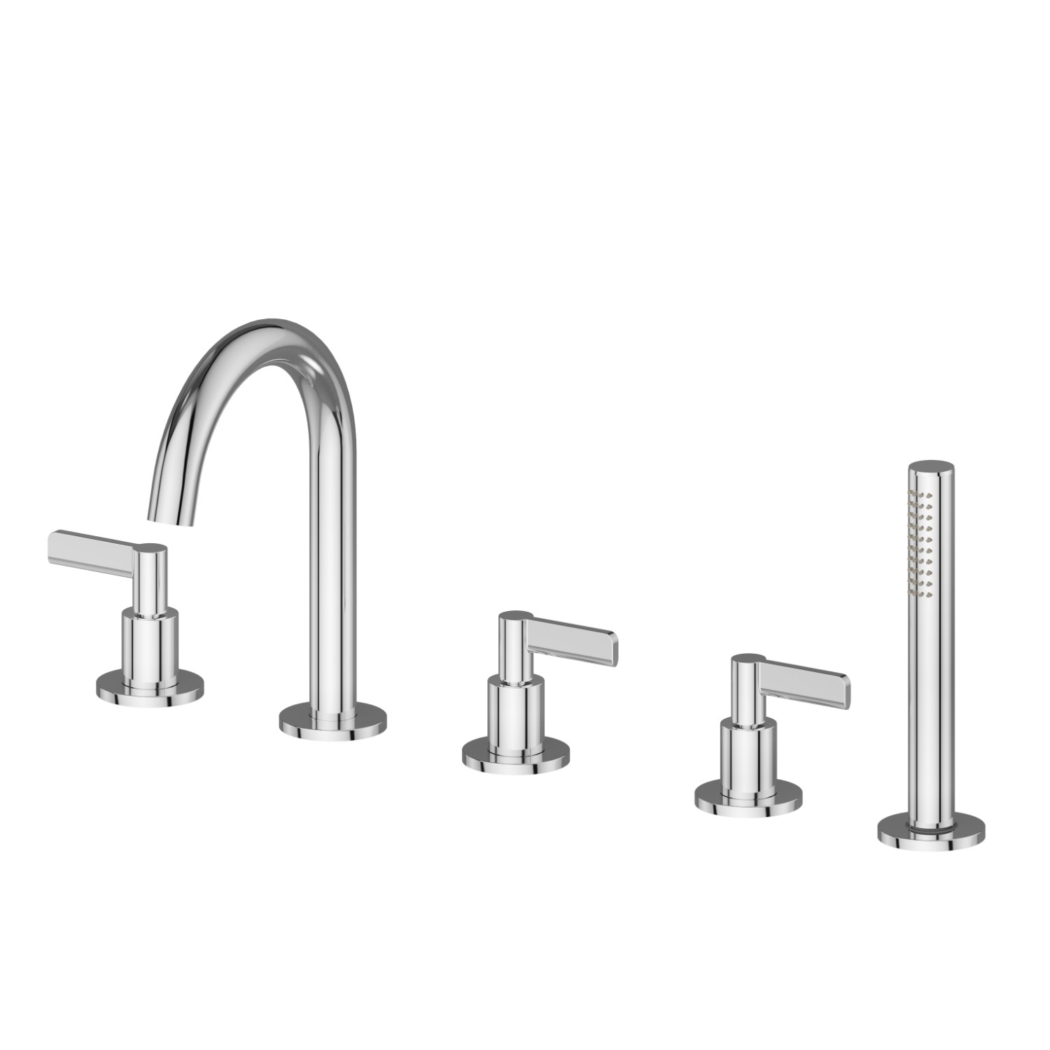 5-hole complete set of deck-mounted mixer - finish Chrome