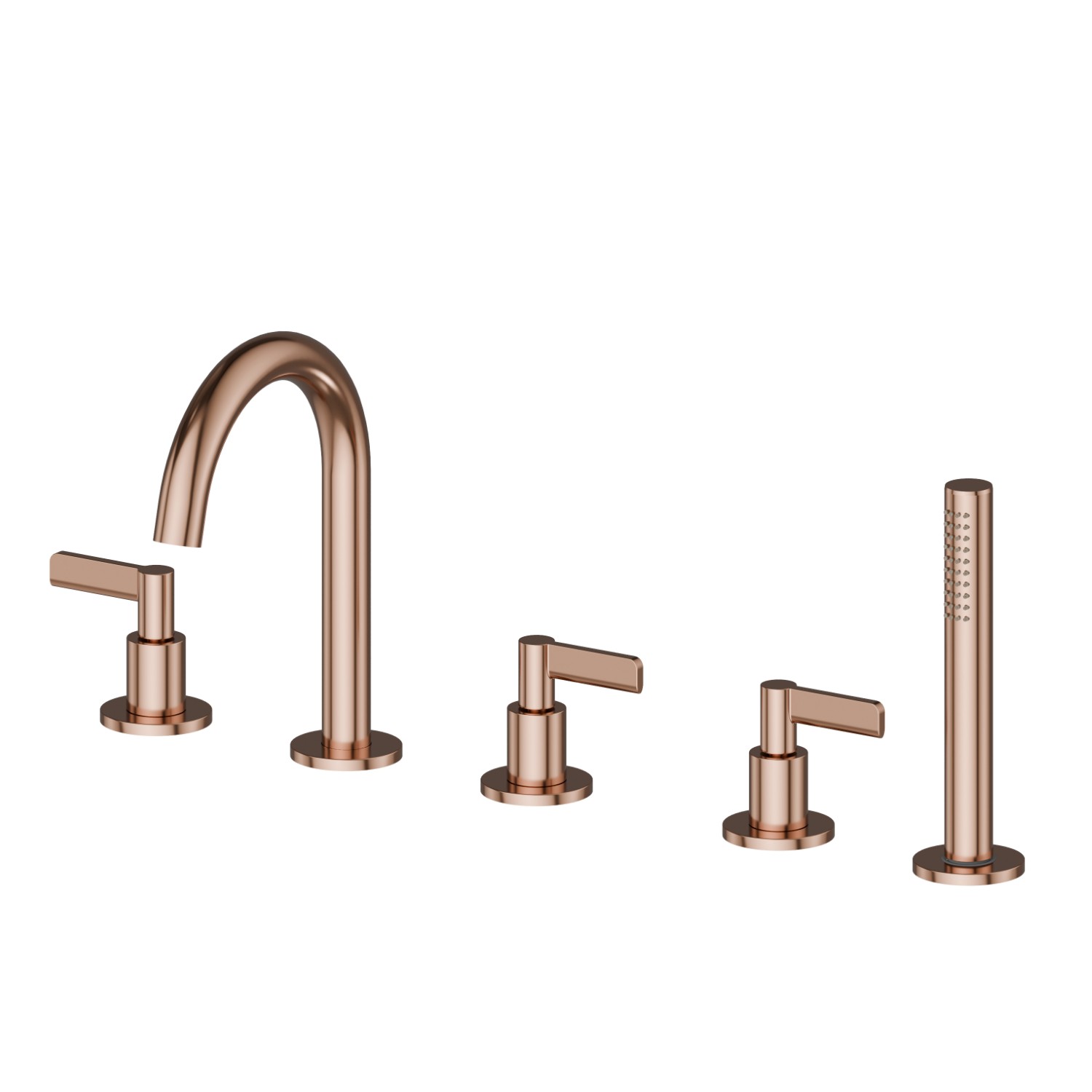 Gruppo bordo vasca 5 fori - finitura PVD Copper Bronze