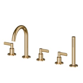 5-hole complete set of deck-mounted mixer - finish PVD Glossy Gold