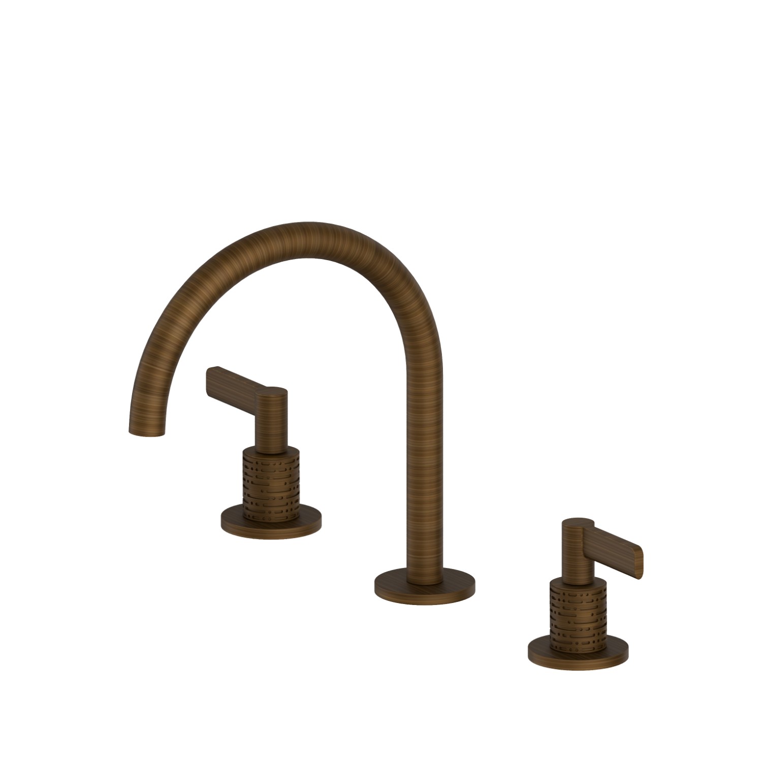 3-hole basin group. 1/2” T piece - finish Groove Bronze