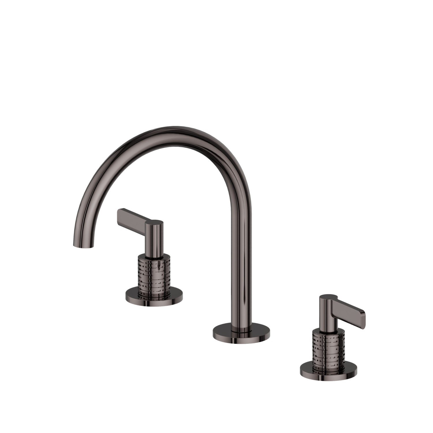 Mélangeur 3 trous de lavabo. Têtes céramique 1/2” - finition PVD Gun Metal