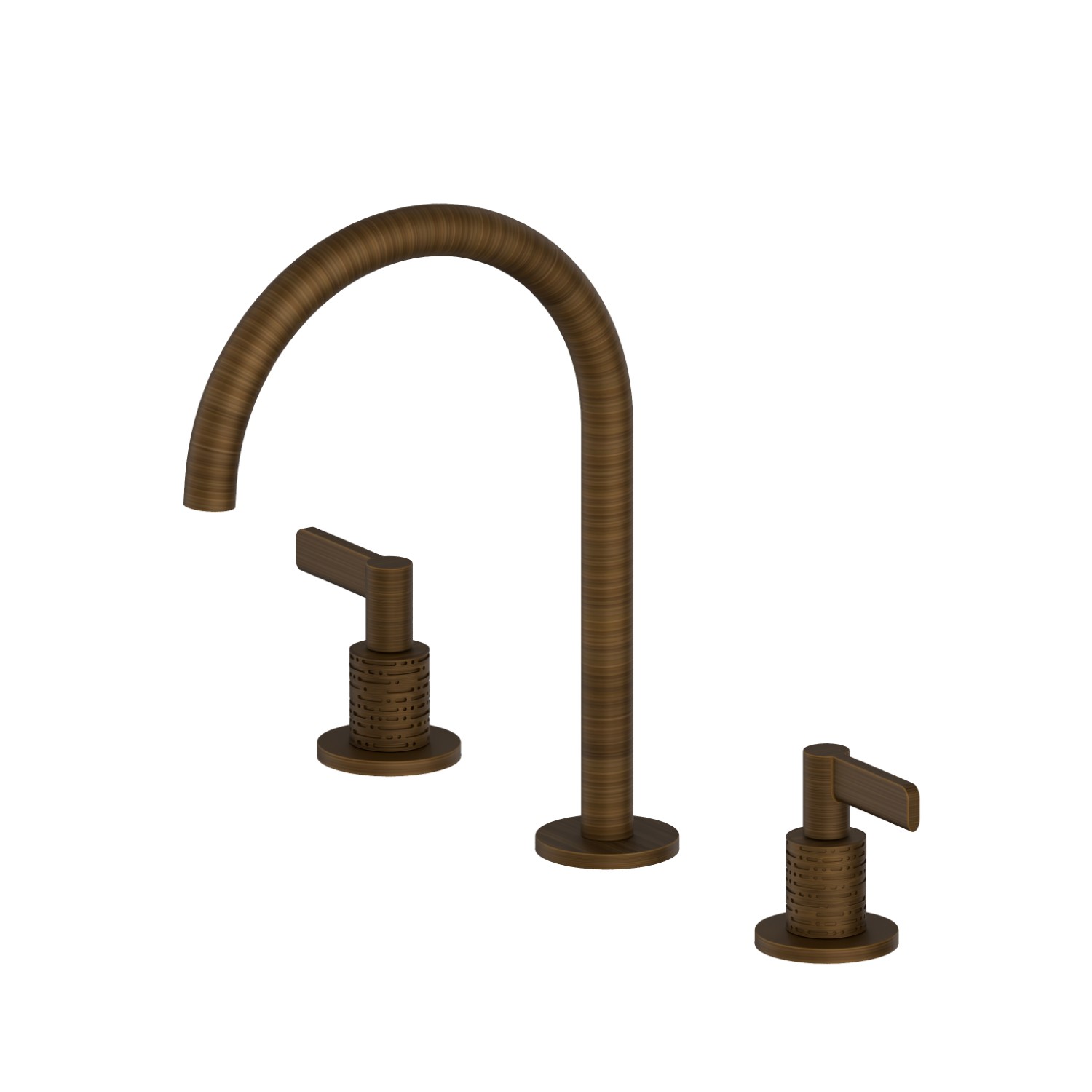 3-hole basin group. 1/2” T piece - finish Groove Bronze