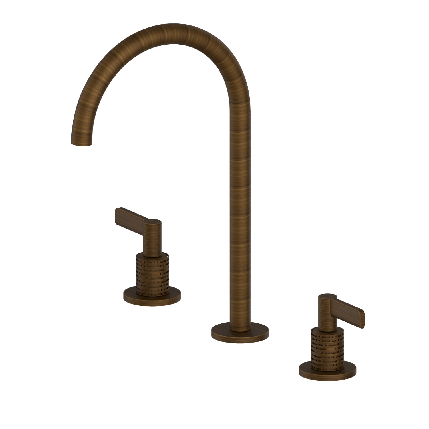 3-hole basin group. 1/2” T piece - finish Groove Bronze