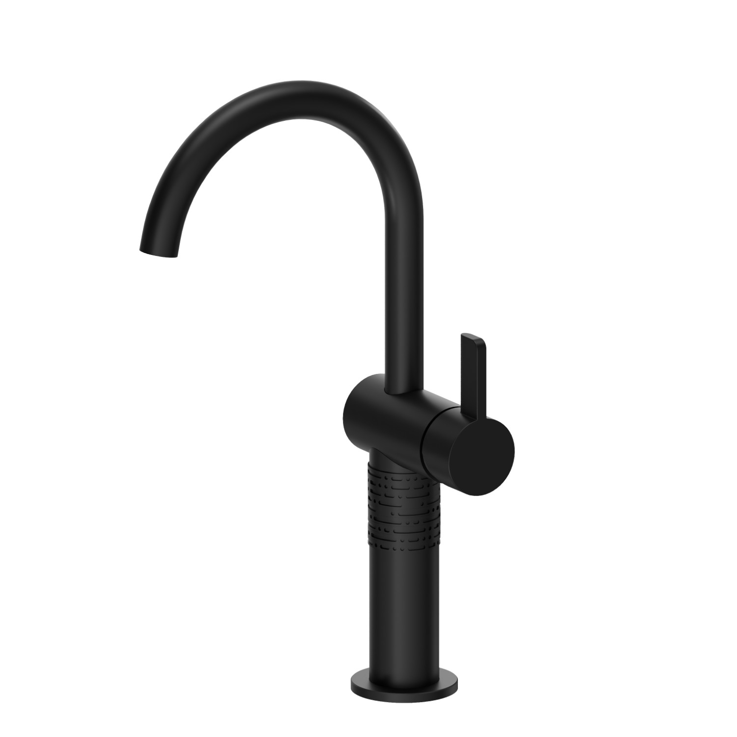 Single lever basin mixer, high version, for above counter basin - finish Matt Black