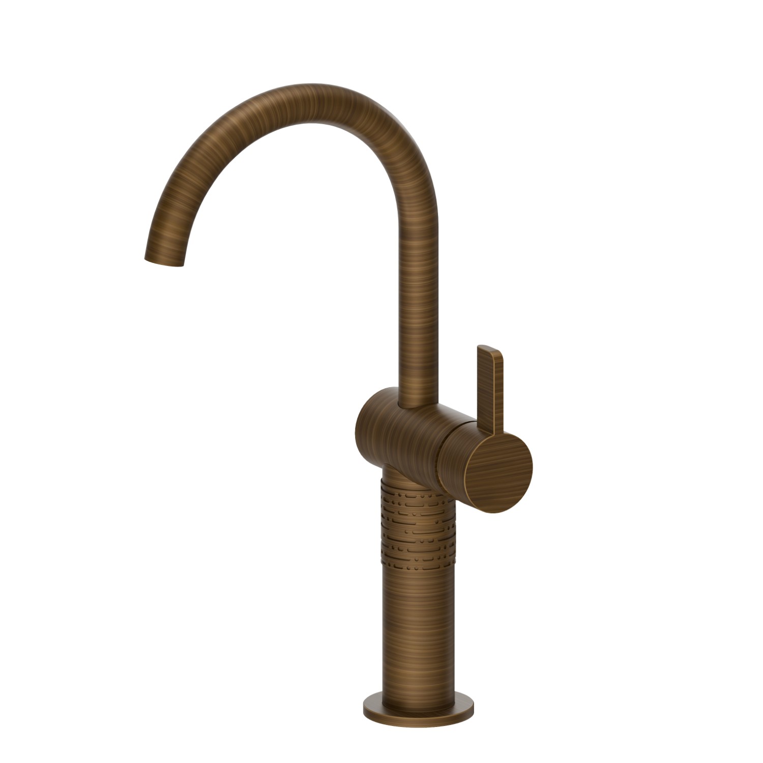 Single lever basin mixer, high version, for above counter basin - finish Groove Bronze