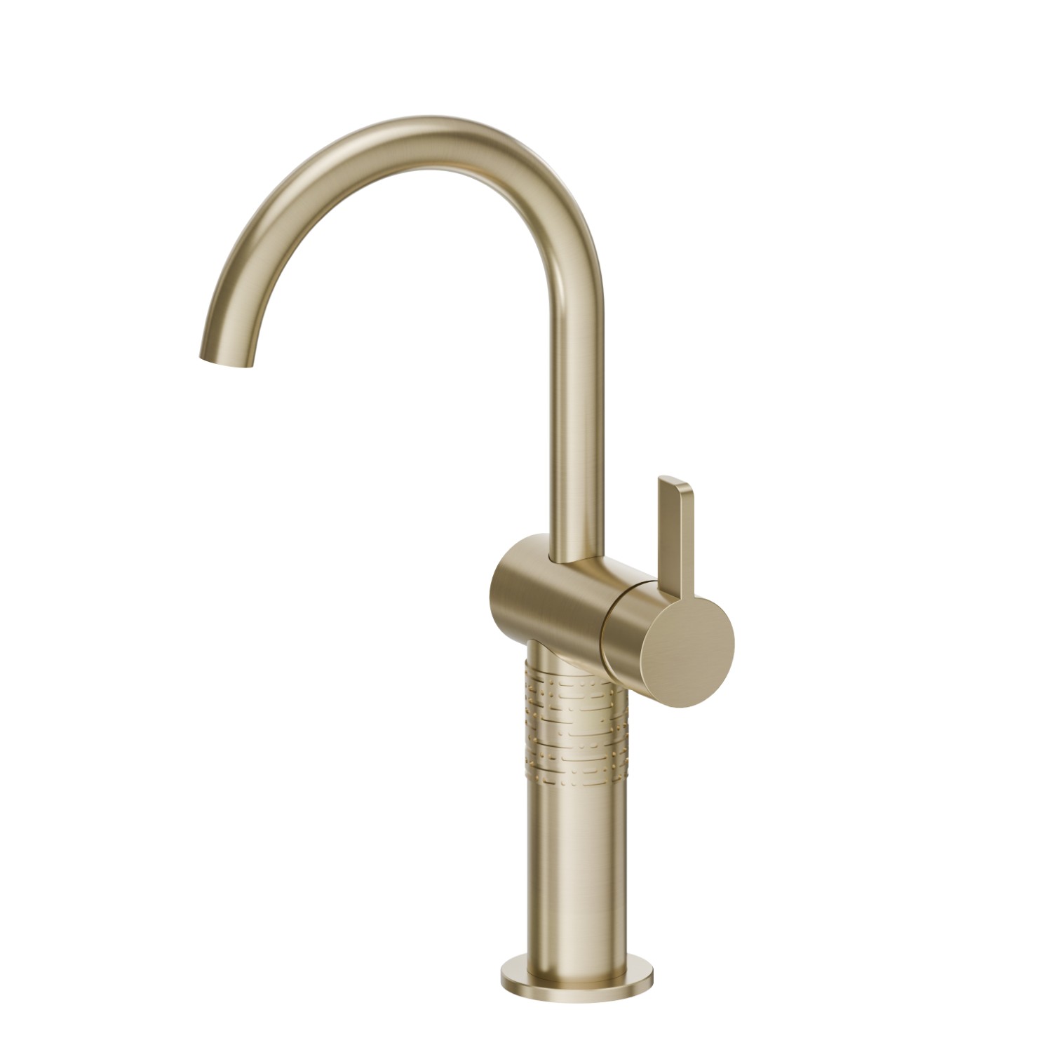 Mitigeur lavabo, pour vasque à poser. Version haute - finition PVD Brushed Pale Gold
