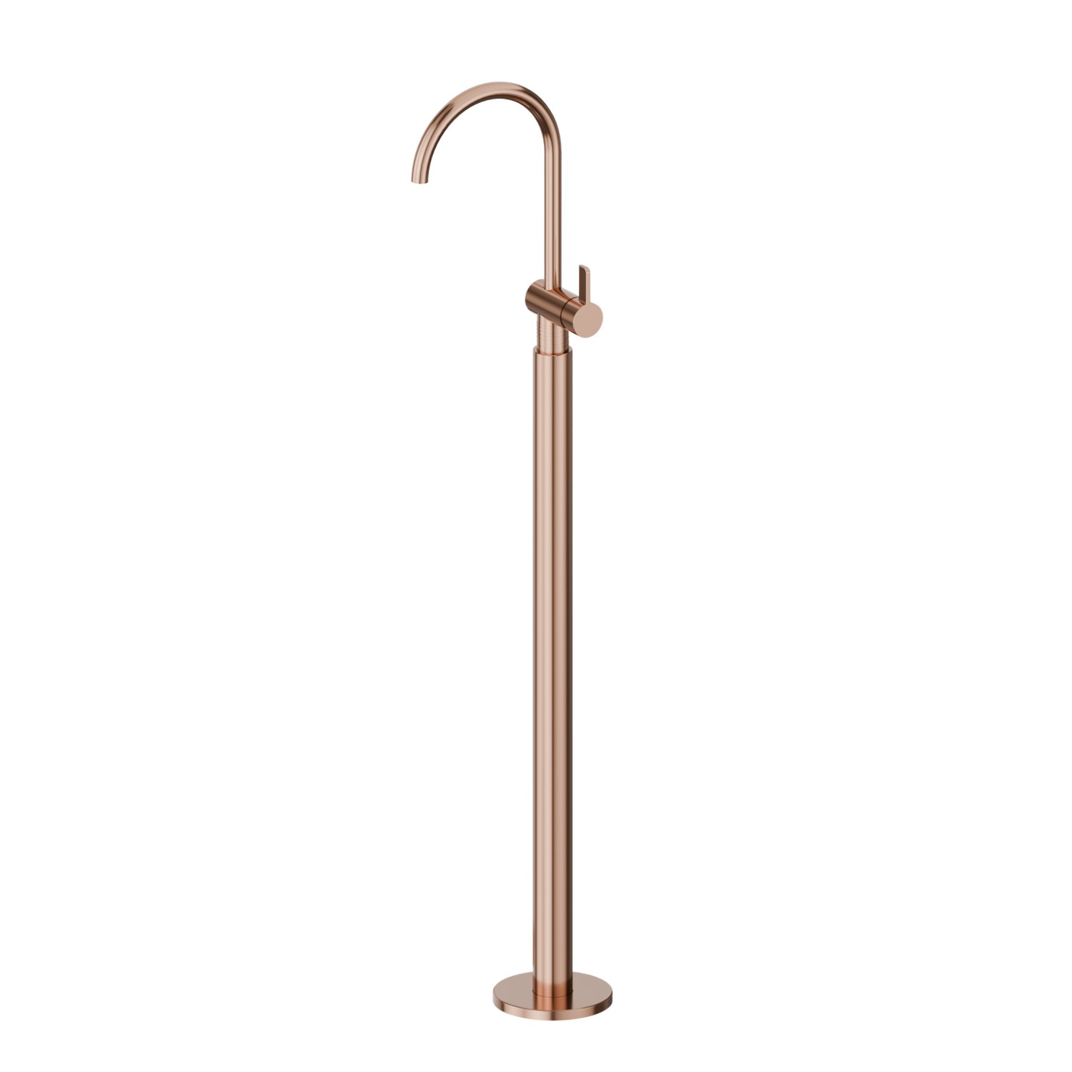 Single lever basin mixer with floor pillar union - finish PVD Copper Bronze