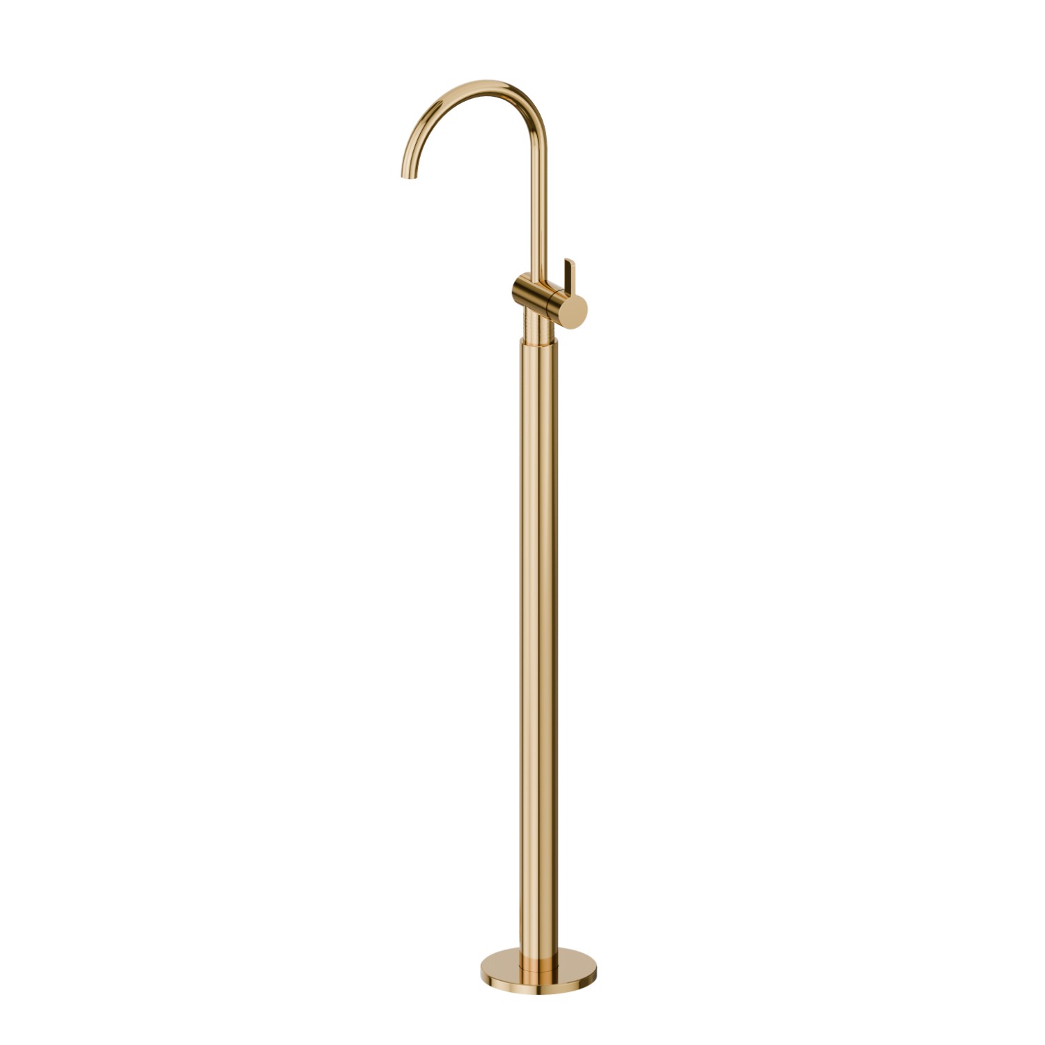 Miscelatore monocomando per lavabo con colonna di alimentazione a pavimento - finitura PVD Glossy Gold
