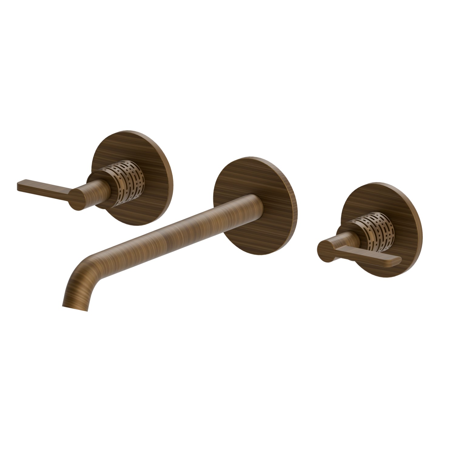3-hole wall-mounted washbasin group  - finish Groove Bronze
