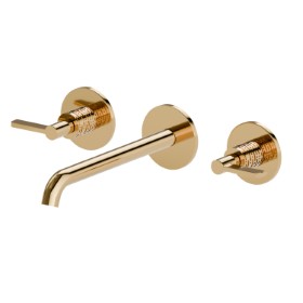 3-hole wall-mounted washbasin group  - finish PVD Glossy Gold